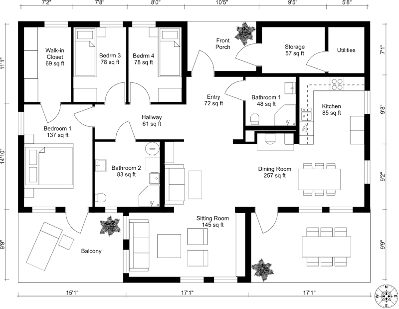 4 Bedroom Maisonette, Runda floor plan